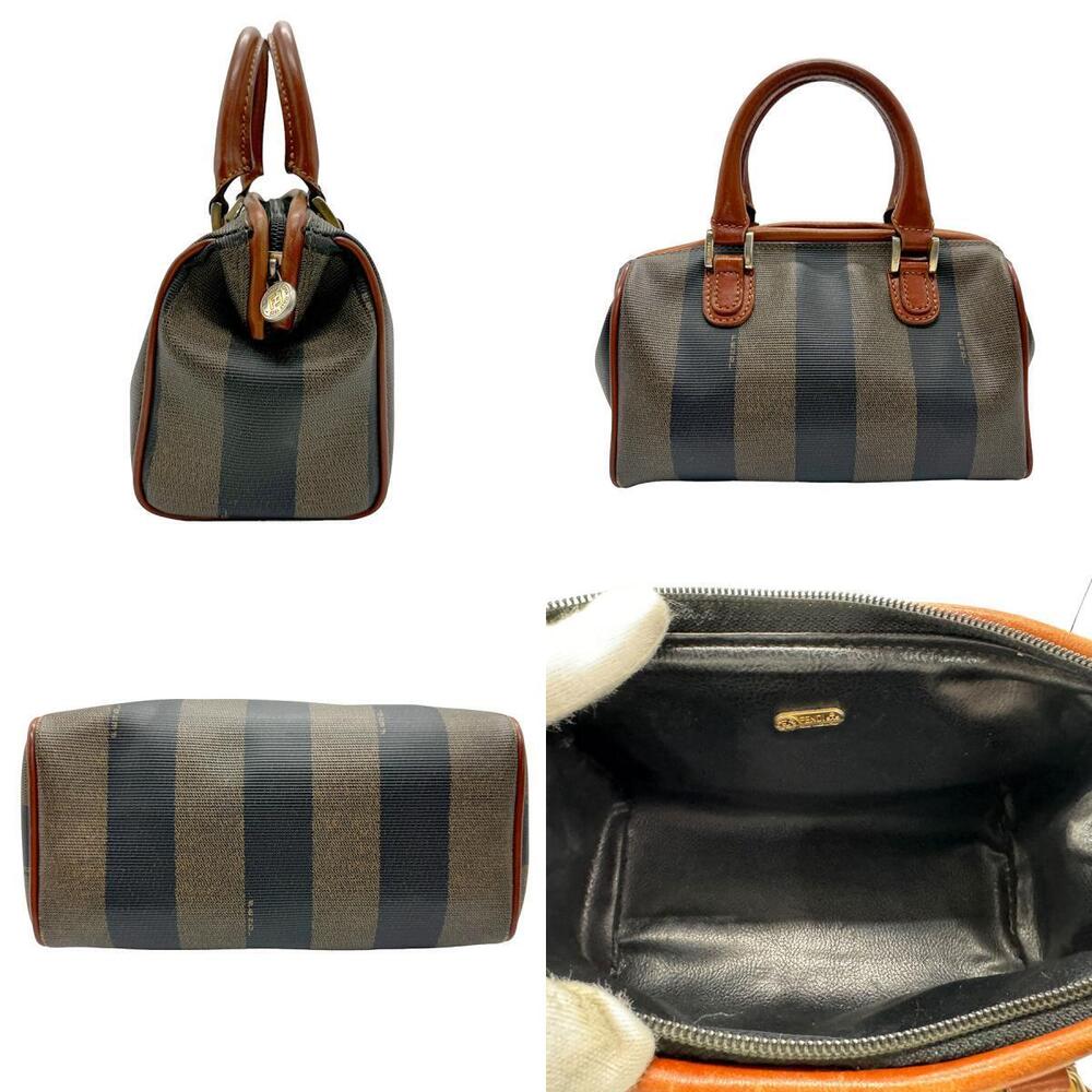 Fendi Pecan brown bag shoulder handbag canvas coated